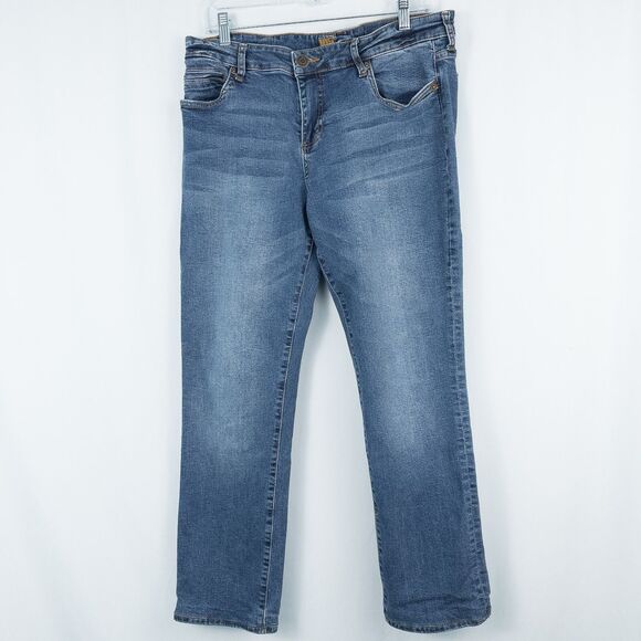Kut From The Kloth Straight Leg Medium Wash Jeans Womens 14 ALTERED 28" Inseam - Picture 1 of 16